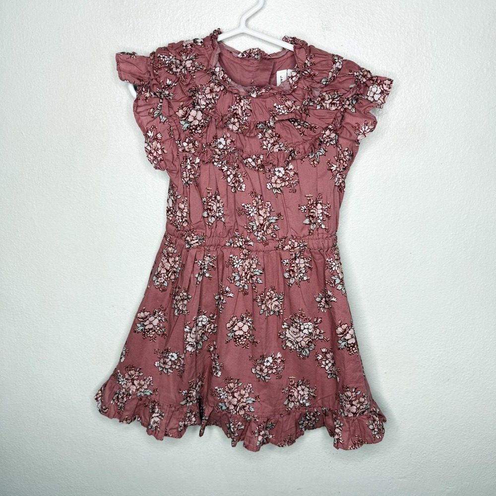 Janie And Jack Mauvewood Floral The Market Bloom Ruffle Dress Girls 4 Cottage